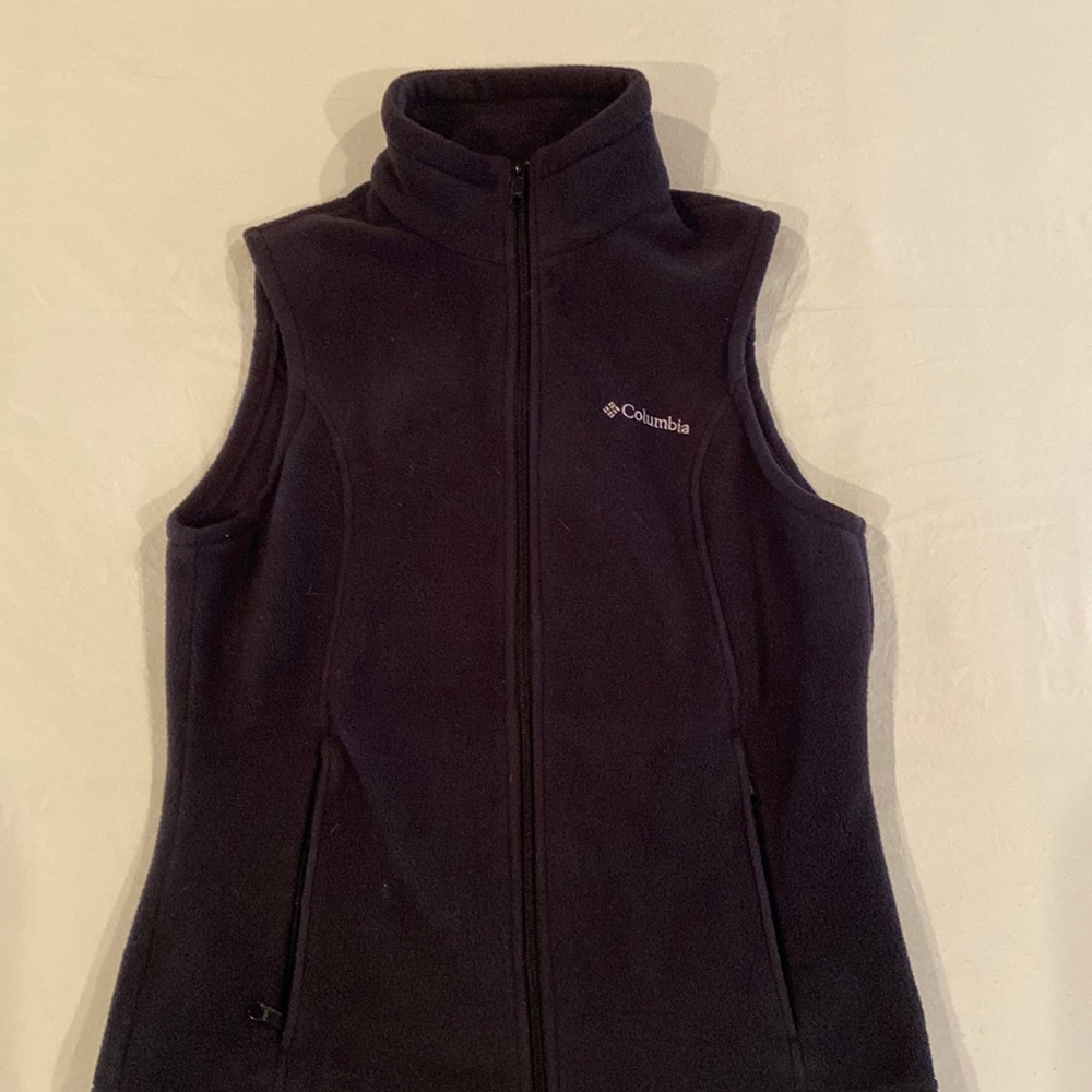 Columbia fleece black vest (M)
